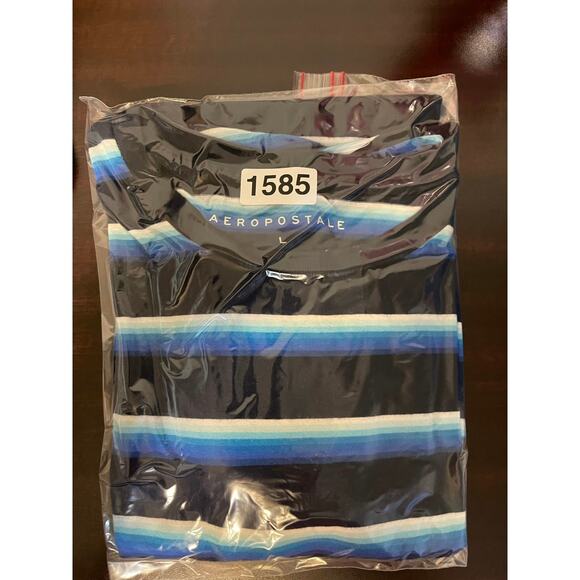 AEROPOSTAL T-Shirt Men's Large Blue Strips Short Sleeve - Picture 8 of 12